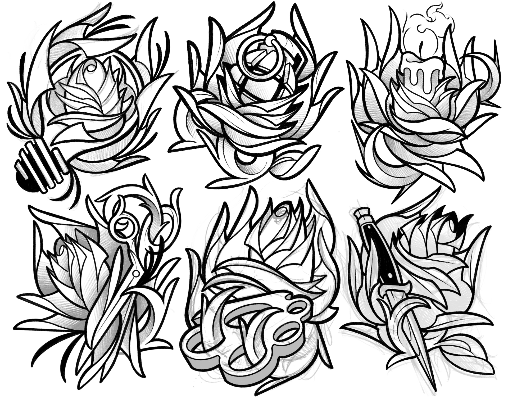 Neo-Traditional Roses II
